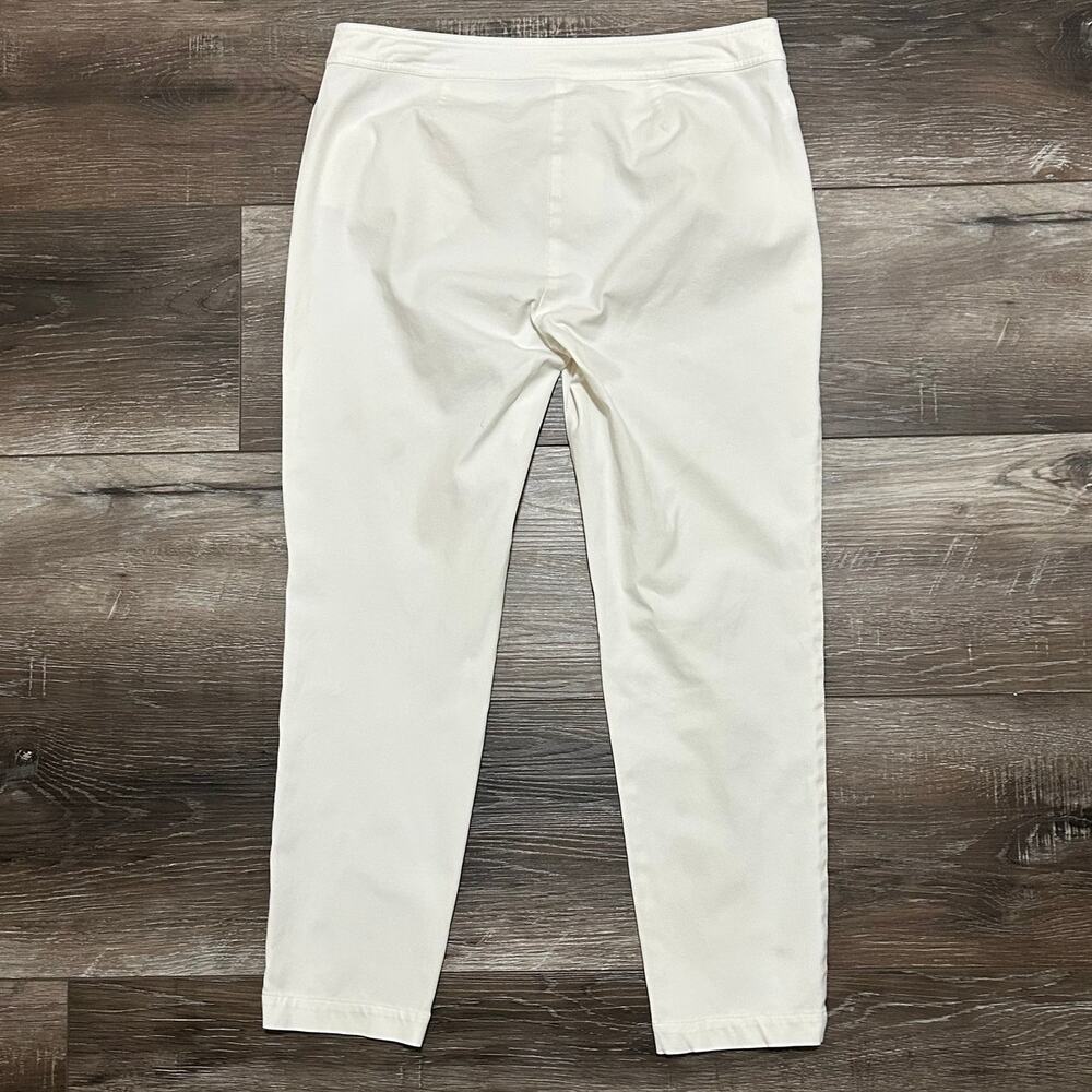 Eileen Fisher White Stretch Ankle Pants Women's Small S Pull On Slim Crop Career - Picture 2 of 7